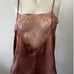 CAMI NYC v neck lace front and back pink mauve silky strappy Cami Top Size S