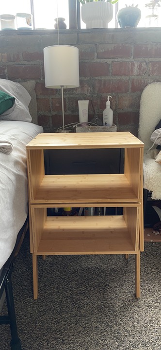 NEW Set of 2 Bamboo Stackable End Tables