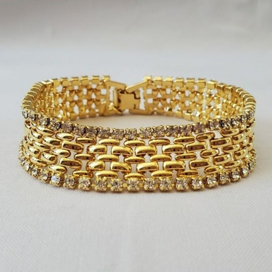 wholesale price MINT Bracelet Tennis Rhinestones Crystal Gold Lane Jay Kenneth KJL Vintage Vintage & collectibles wholesale price MINT Bracelet Tennis Rhinestones Crystal Gold Lane Jay Kenneth KJL Vintage Vintage & collectibles