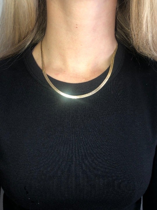 14KT HERRINGBONE NECKLACE! STAMPED!