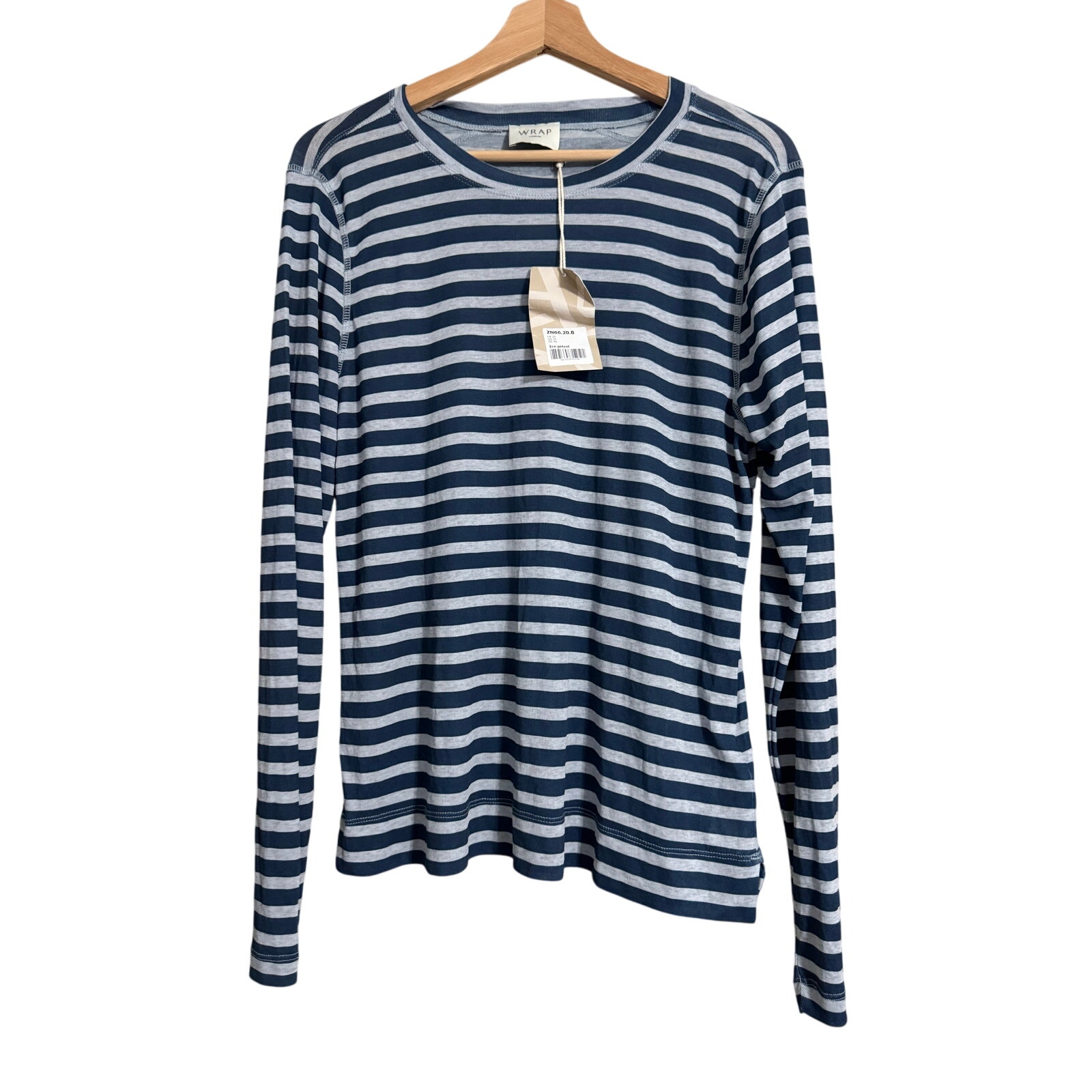 WRAP London Stripes Long Sleeve Top Ice Petrol Size Large X-Large