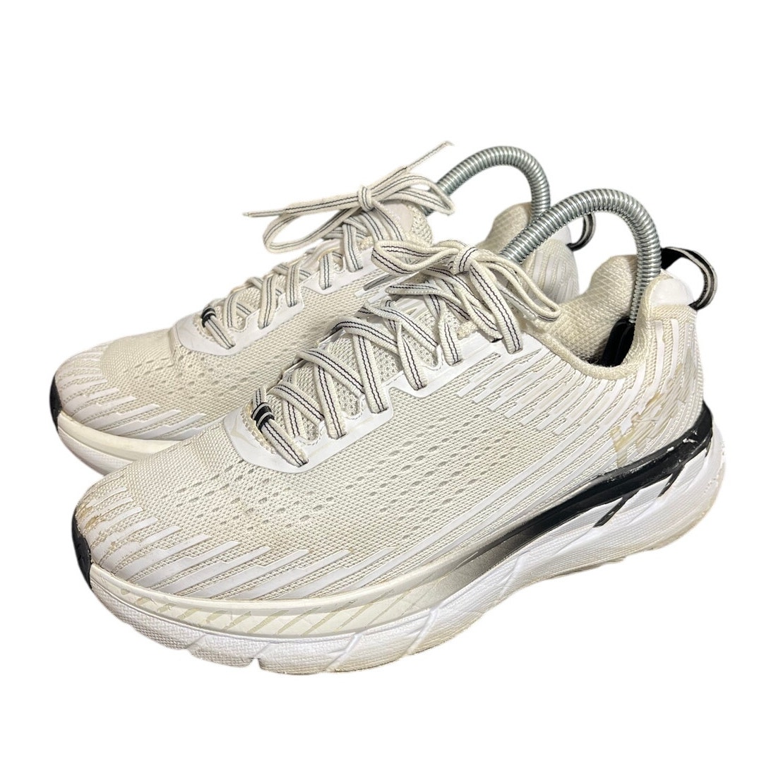 Hoka One One Clifton 5 White Blue Running Shoes Sneakers Womens 7.5 Athletic