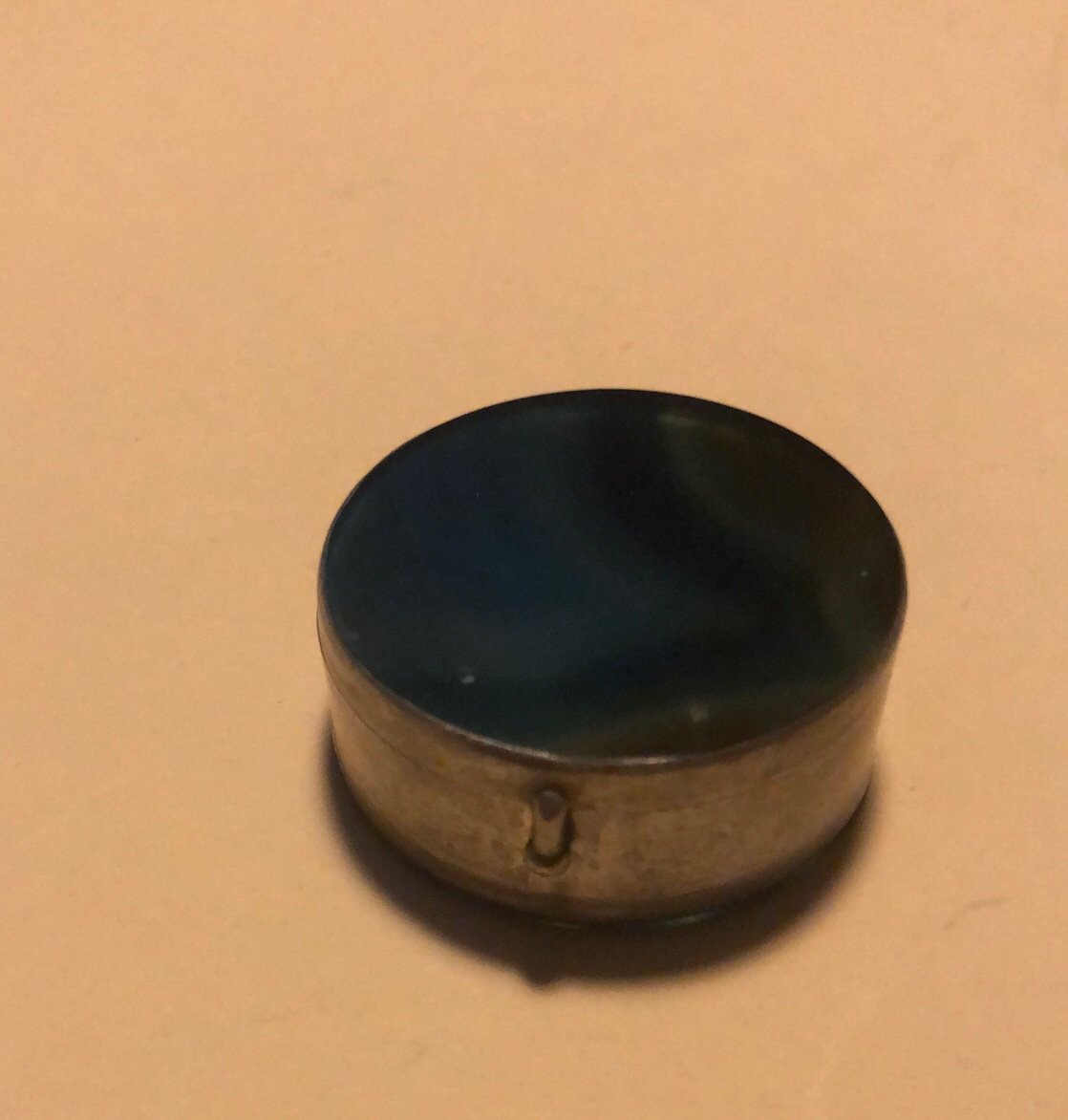 Vintage silver blue agate trinket box