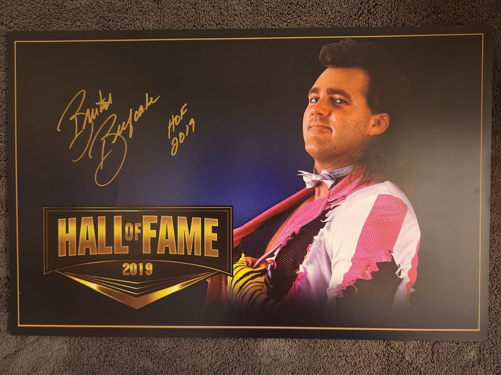 Brutus The Barber Beefcake Autographed 11x17 WWE Hall of Fame Print