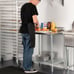 HARDURA Stainless Steel Table 24X60 Inches with Undershelf and Galvanized Legs