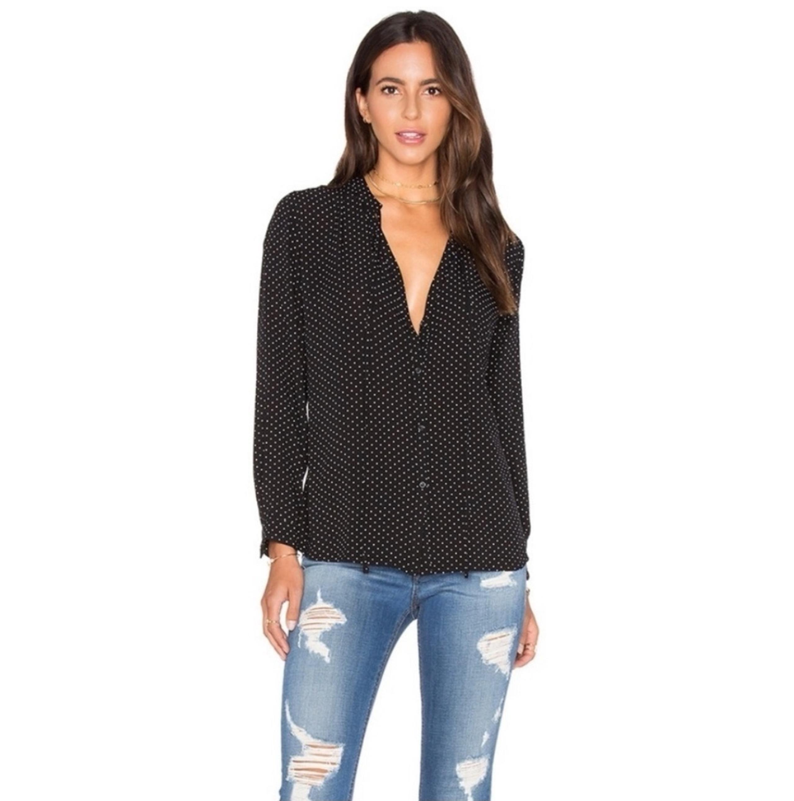 Rails Abby Black & White Polka Dot Blouse