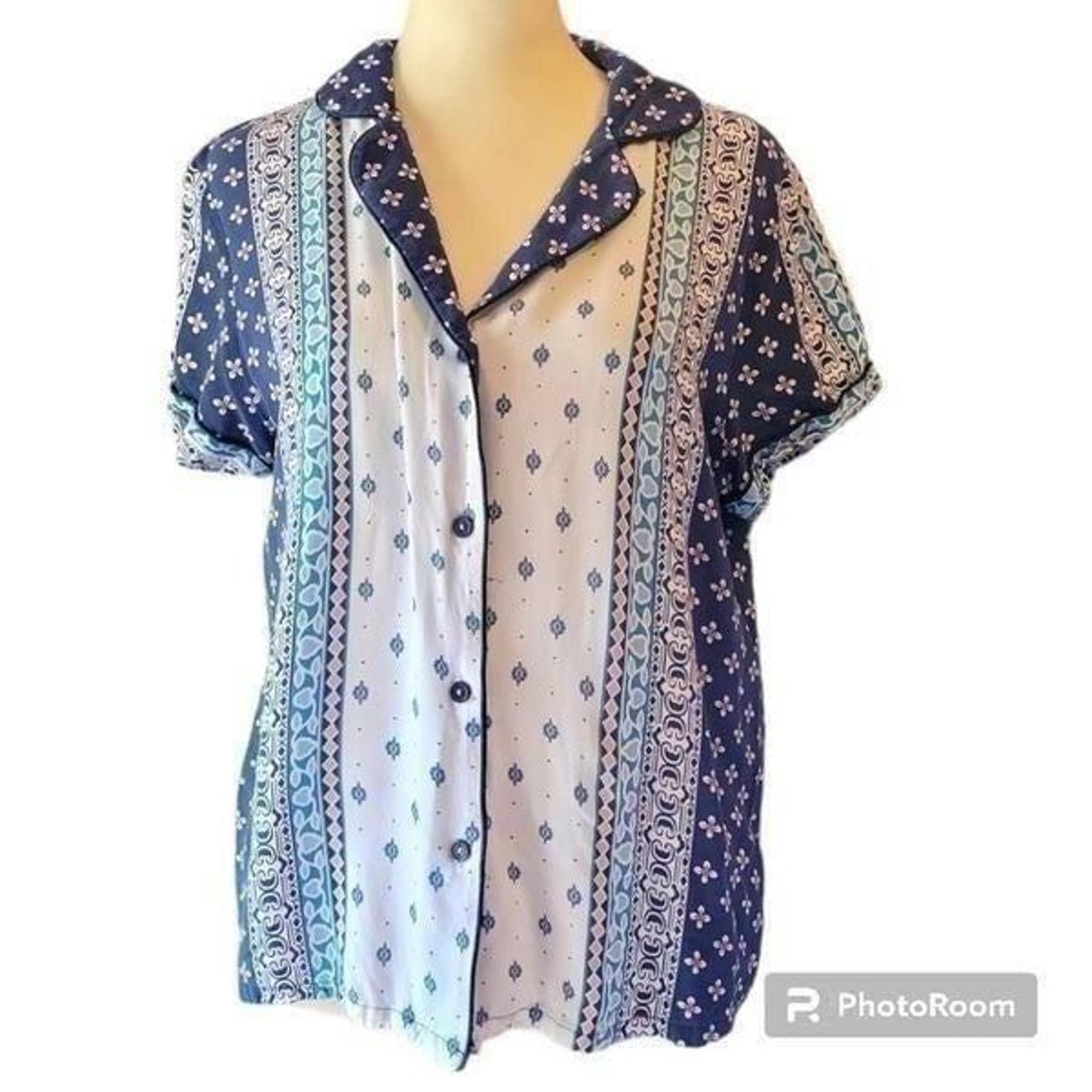 In Bloom Boho Short Sleeve Knit Top Size Large
