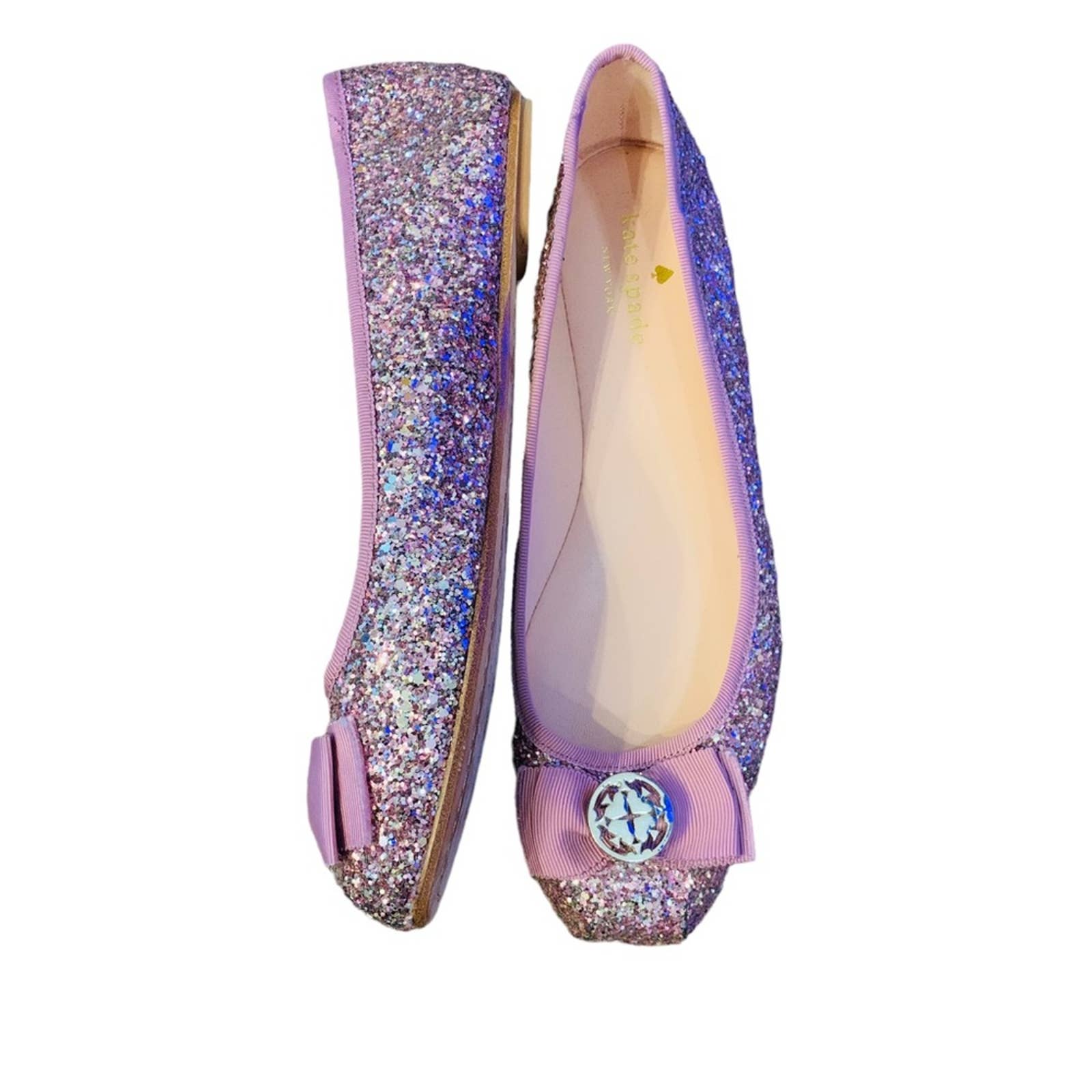 Kate Spade Fontana ROSE GOLD Glitter Ballet Flats 9.5