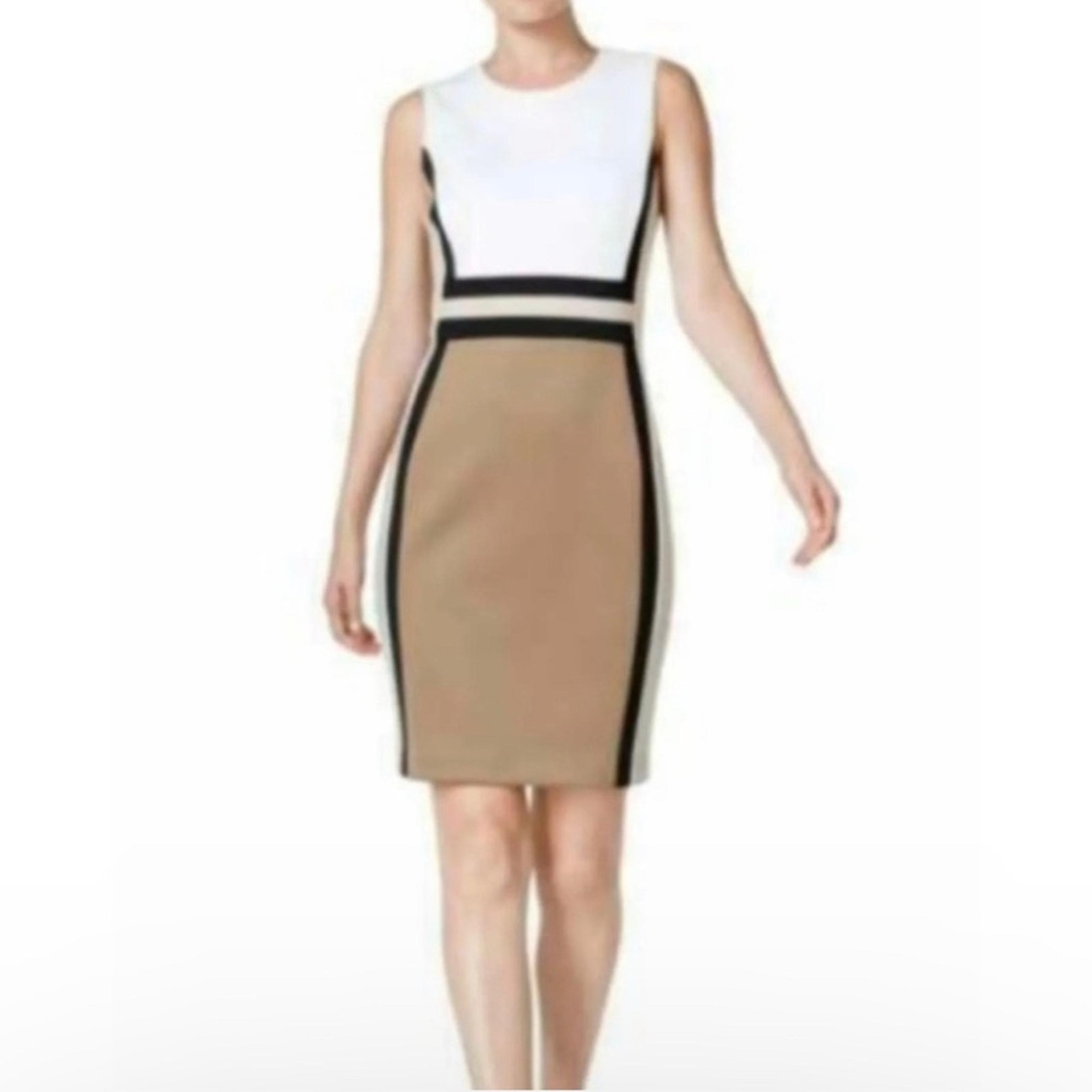 Calvin Klein Colorblock Scuba Sheath Dress