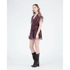 NWT IRO Gilio dress boho casual pink ruffled v neck mini summer women's sz small