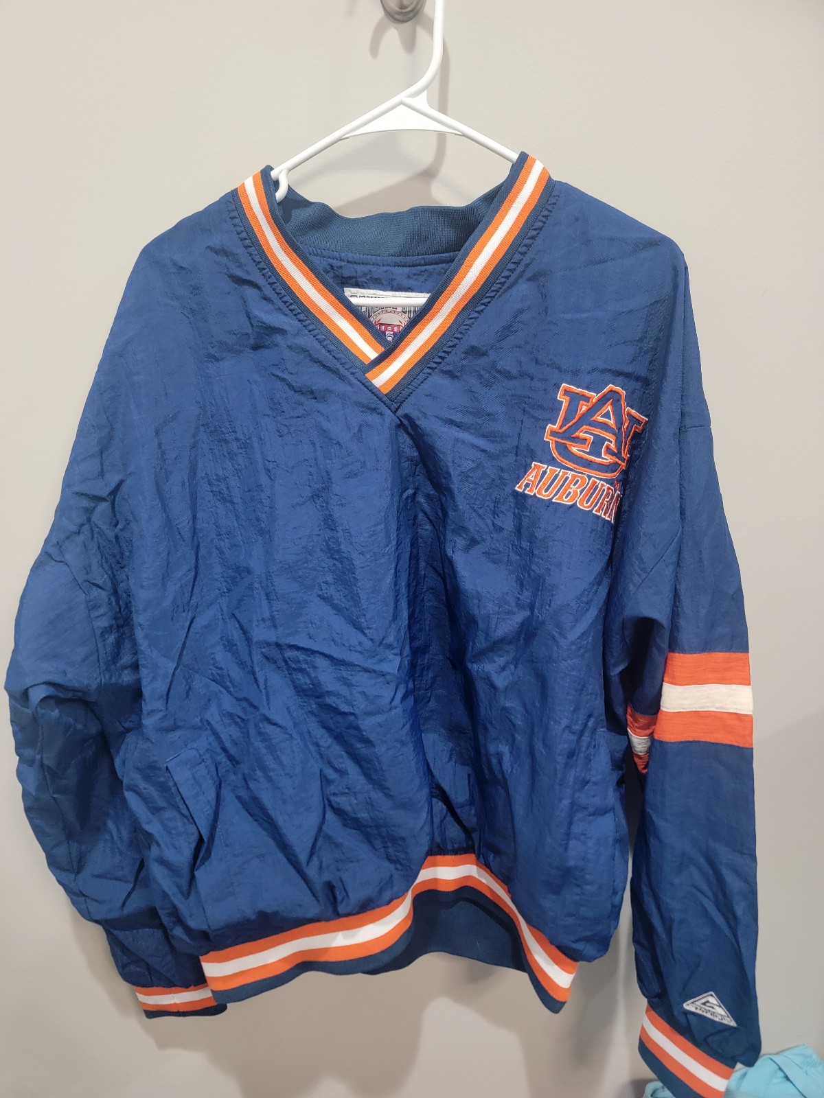 Vintage Auburn Tigers Genuine Stuff V-Neck Pullover Jacket Navy Blue SZ M