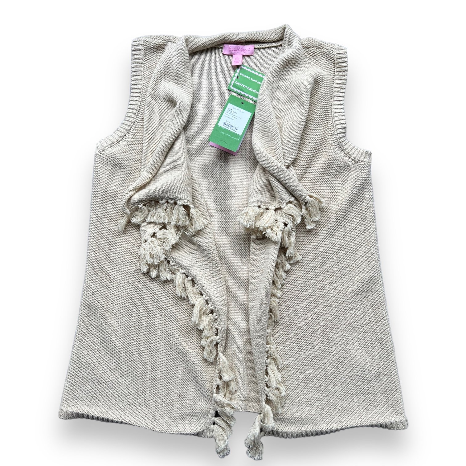 Lilly Pulitzer Girl’s Mini Abbott Sweater Vest Gold Metallic Size Large 8-10