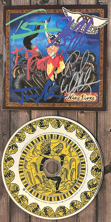 Aerosmith Nine Lives Signed CD Falling in Love is Hard on the Knees Autographed