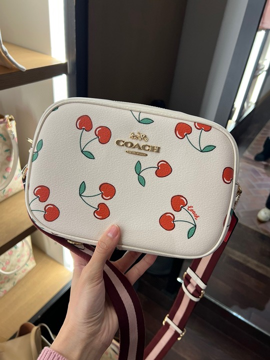 coach Jamie Camera Bag With Heart Cherry Print CF420