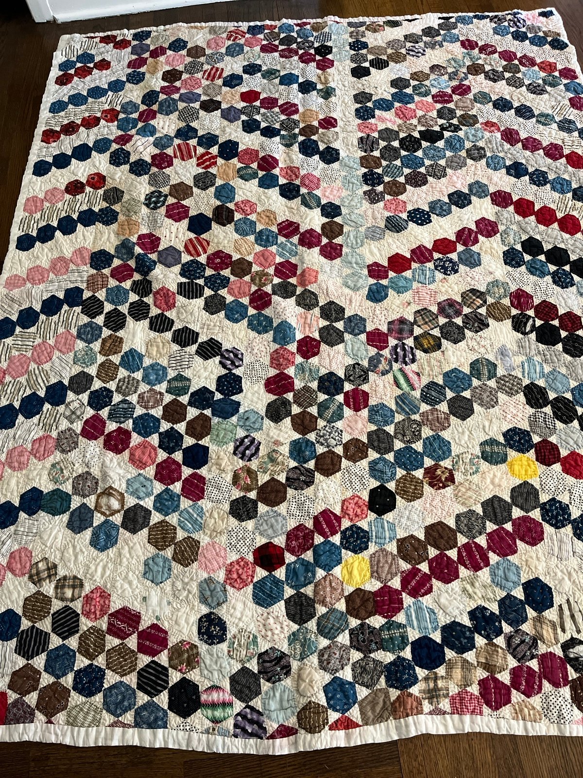 Antique hexagon quilt