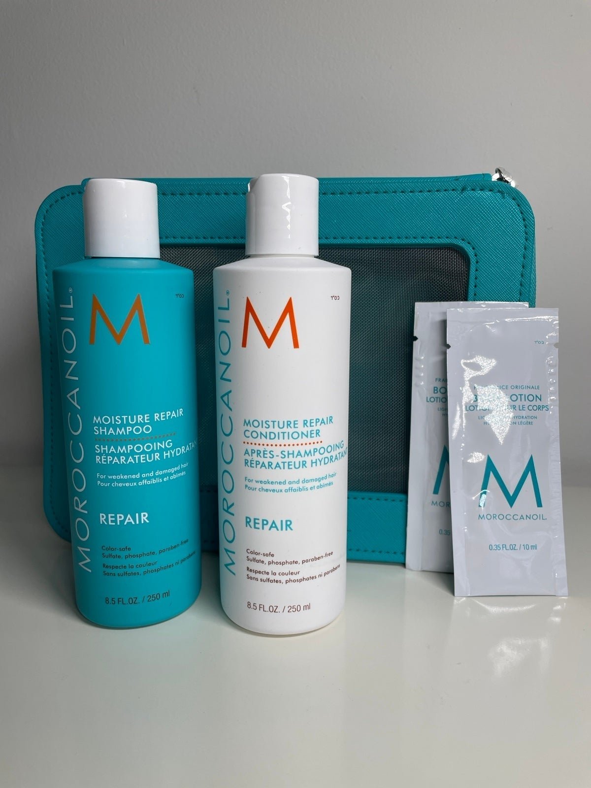 2 pc MOROCCANOIL REpair shampoo conditioner 8.5 FL Oz / 250 ml BaG included