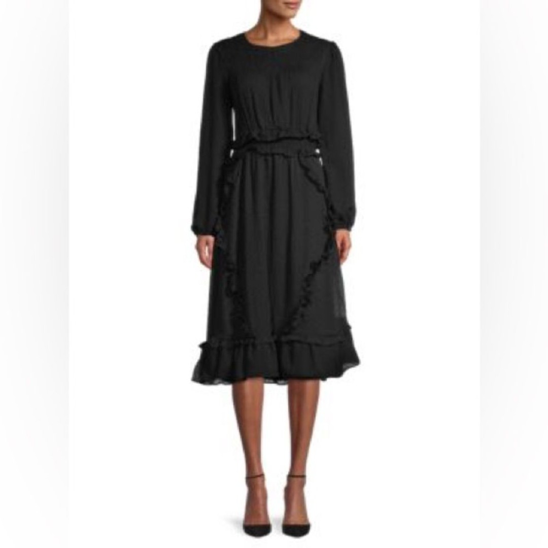 Walter Baker Ariella Dotted Blouson Black Dress
