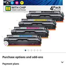 New in box 4 pack 414x toner cartridges compatible with HP Color Pro MFP M479fd
