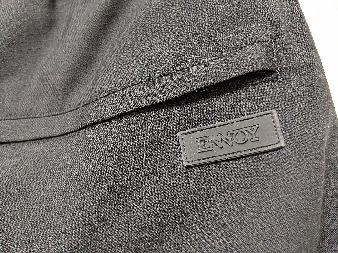 ENNOY WOOL BLEND RIP STOP EASY PANTS Black