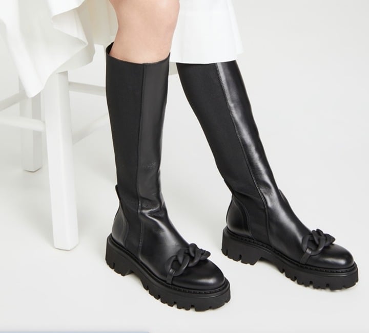 Nº21 No. 21 Tall Chain Boots 37 Italy Leather