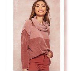Astranita • Pink \ Mauve Cowl Neck Sweat