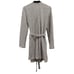 BCBGeneration Women's Black/White Knit Long Cardigan Sweater w/ Belt Pocket SZ L