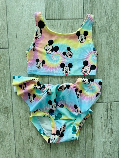 NWOT Wild Rich Kids Disney Tie Dye Mickey Two Piece Swim 5/6