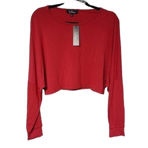 Lulu's NWT knit stretchy oversized crop top small casual y2k