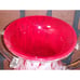 Hand Blown Art Glass Vase w/Handles ?Lavorazione Arte Murano White red splatter
