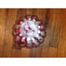 Hand Blown Art Glass Vase w/Handles ?Lavorazione Arte Murano White red splatter