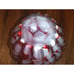 Hand Blown Art Glass Vase w/Handles ?Lavorazione Arte Murano White red splatter