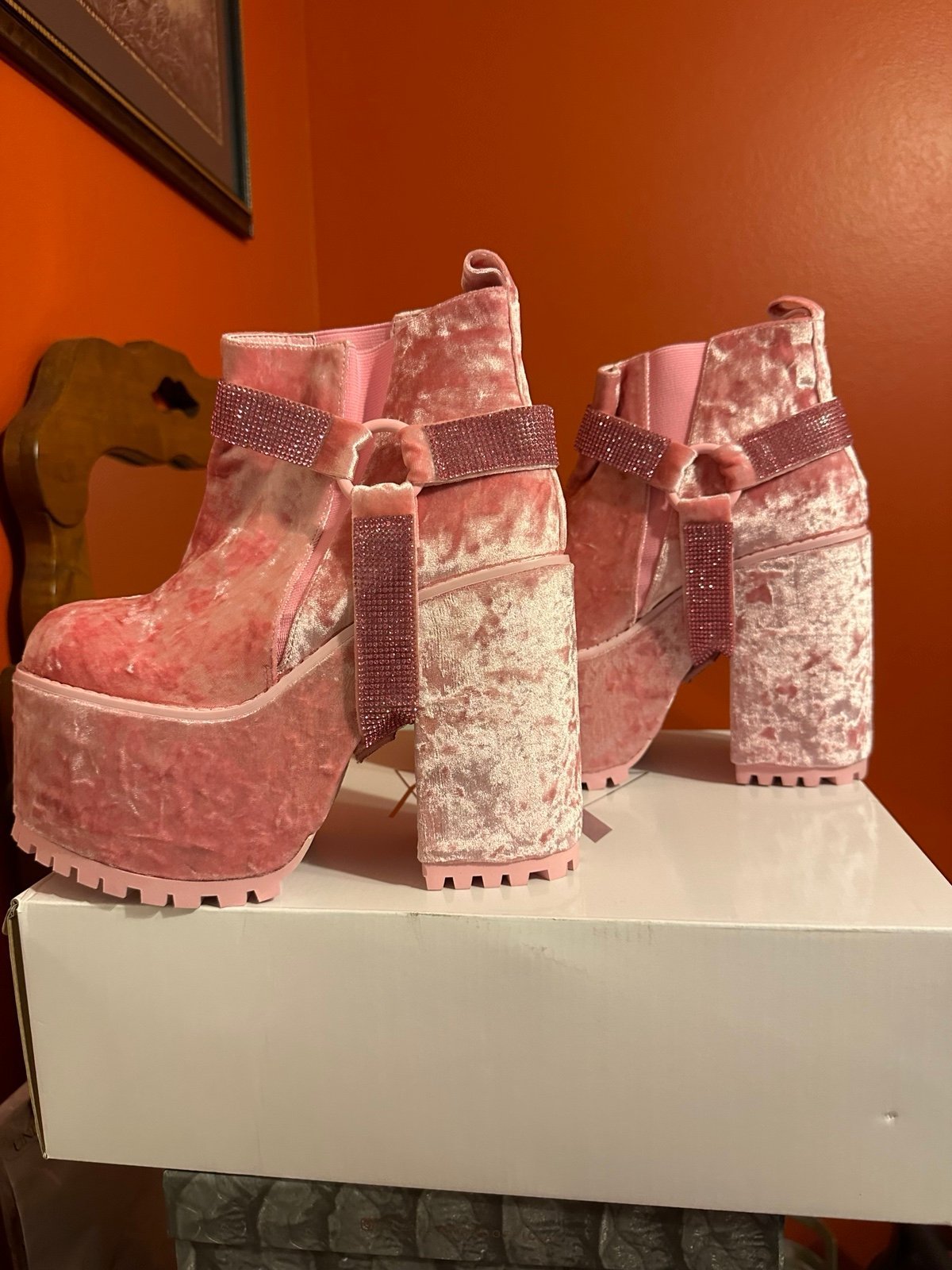 Y.R.U. Dolls Kill Gemma 2 Velvet Platform Boots