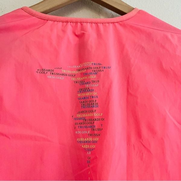 Trussardi Women's Pink V Neck Windbreaker Gold Jacket Size Medium offers
