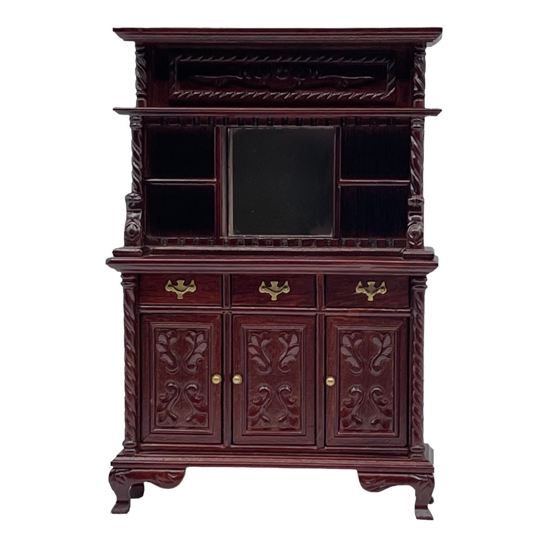 Vtg Fantastic Merchandise Bespaq Mirror Cabinet Bookshelf Miniature Dollhouse