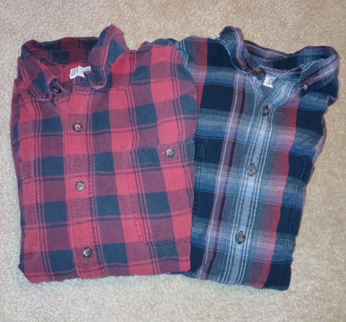 Duluth Trading Mens Relaxed Fit Long Sleeve Button Up Flannel Sz XL Lot Of 2