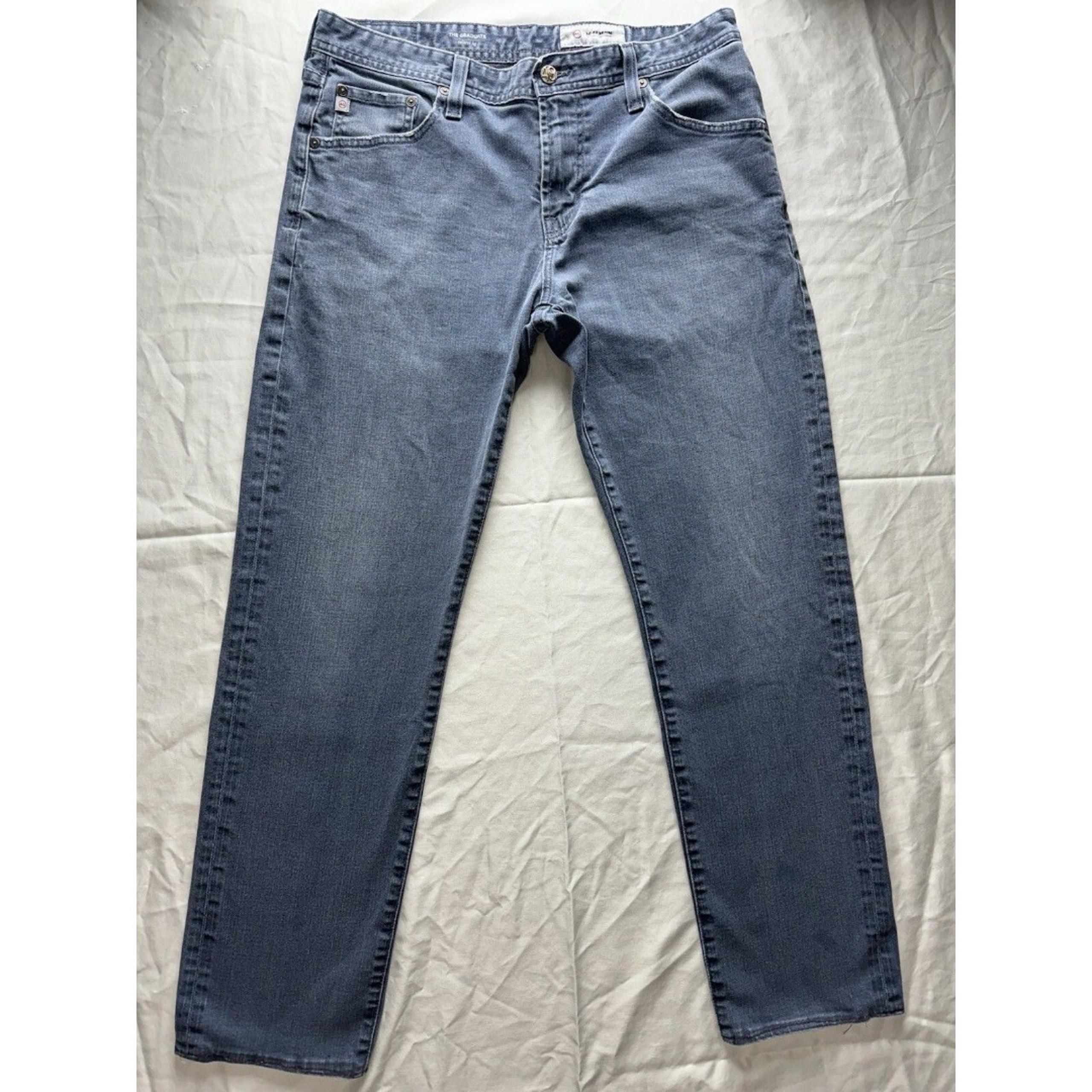 AG Adriano Goldschmied Jeans Mens 34R Blue Graduate Tailored Leg AG-ED Denim