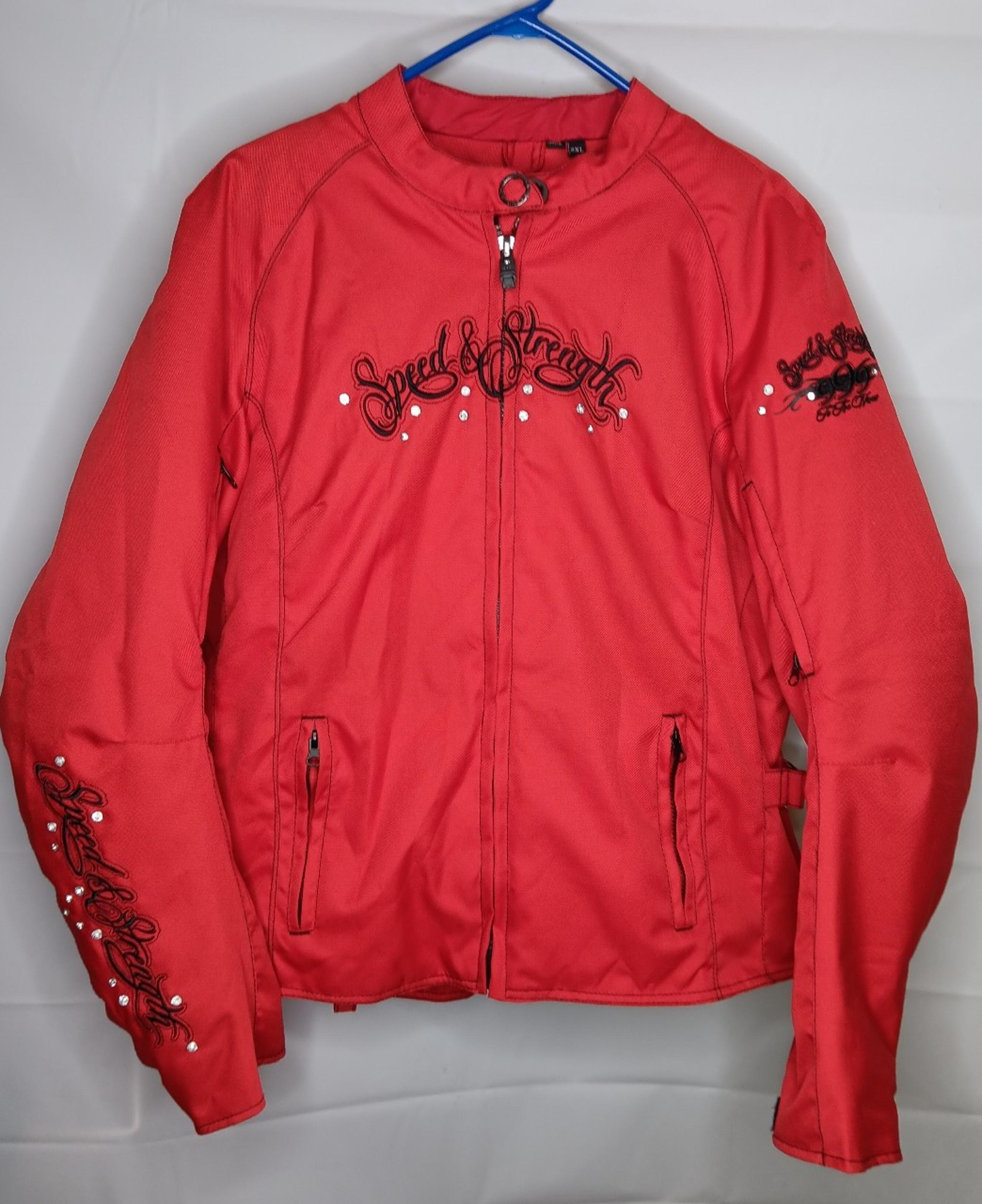 Speed and Strength Insulated Jacket Woman 2X Moto Angel Wings Tattoo Art