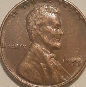 1955 Lincoln wheat penny (DR)