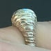 Antique Brutalist Sterling Large Diamond Cut Croissant Ring