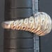 Antique Brutalist Sterling Large Diamond Cut Croissant Ring