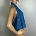 398 NEW RONNY KOBO BLUE SEQUIN EMBELLISHED HALTER TOP