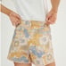 Anthropologie Pilcro Lara Ultra High Rise Frayed Floral Denim Shorts M NWOT