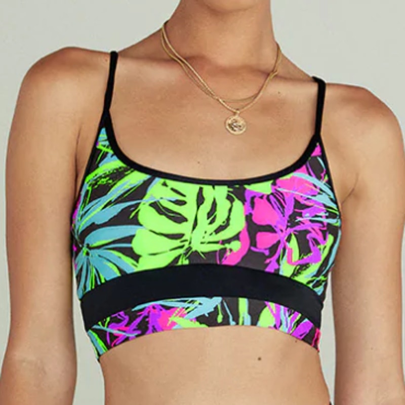 BEACH RIOT Leah Top Neon Palms, Size XS