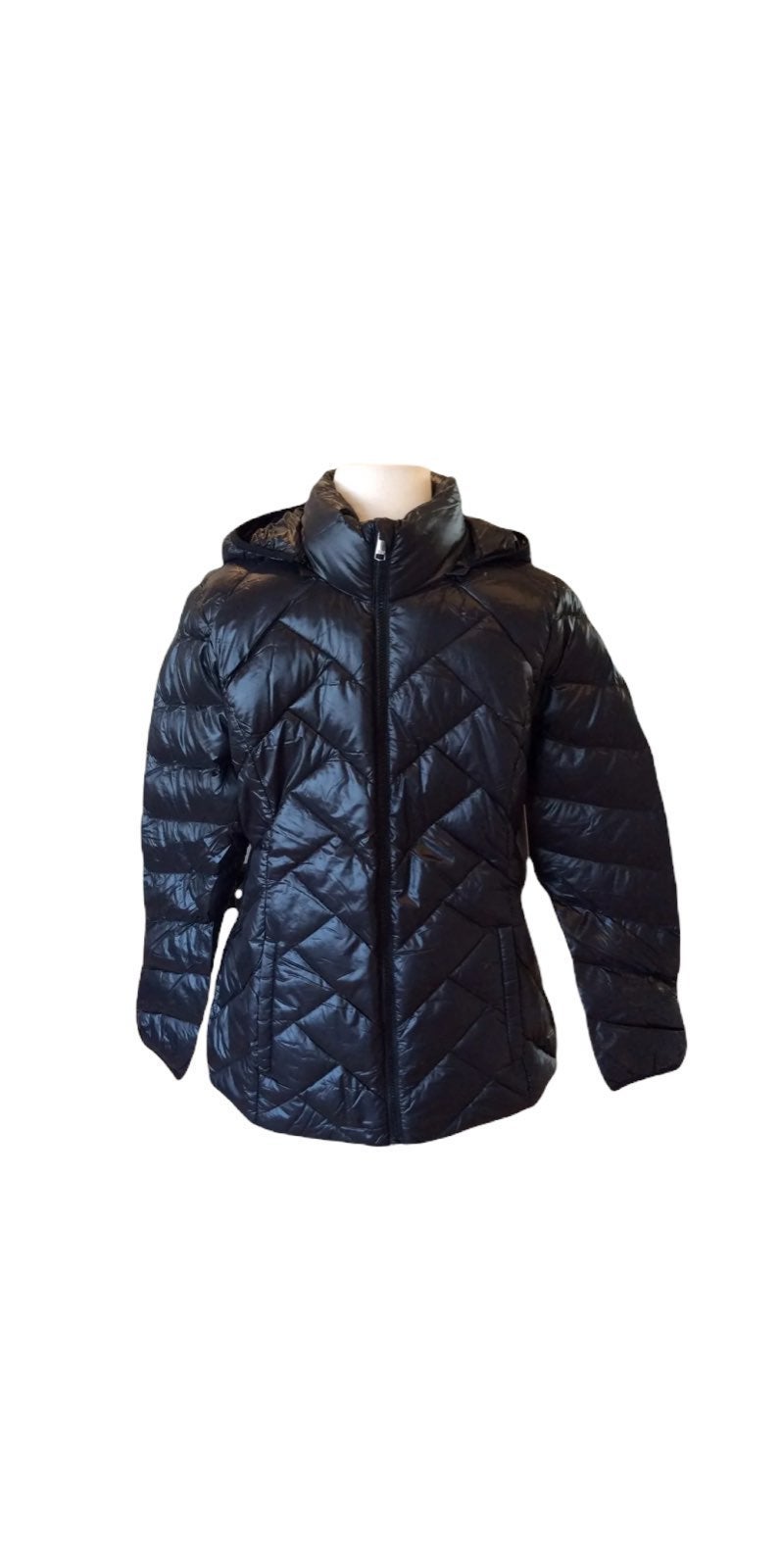Down Coat London Fog Lightweight Jacket Black New Womens Small