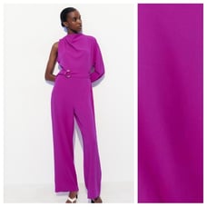 NWT. Zara Magenta Belted Asymmetric Long Jumpsuit. Size L.