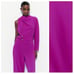 NWT. Zara Magenta Belted Asymmetric Long Jumpsuit. Size L.