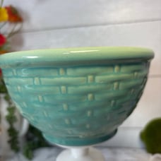 Antique Weller Basket Weave Bowl