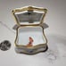 2 VTG LIMOGES FRANCE PORCELAIN SMALL TRINKET BOX JEWELRY BUTTERFL GOLD TRIM