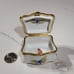 2 VTG LIMOGES FRANCE PORCELAIN SMALL TRINKET BOX JEWELRY BUTTERFL GOLD TRIM