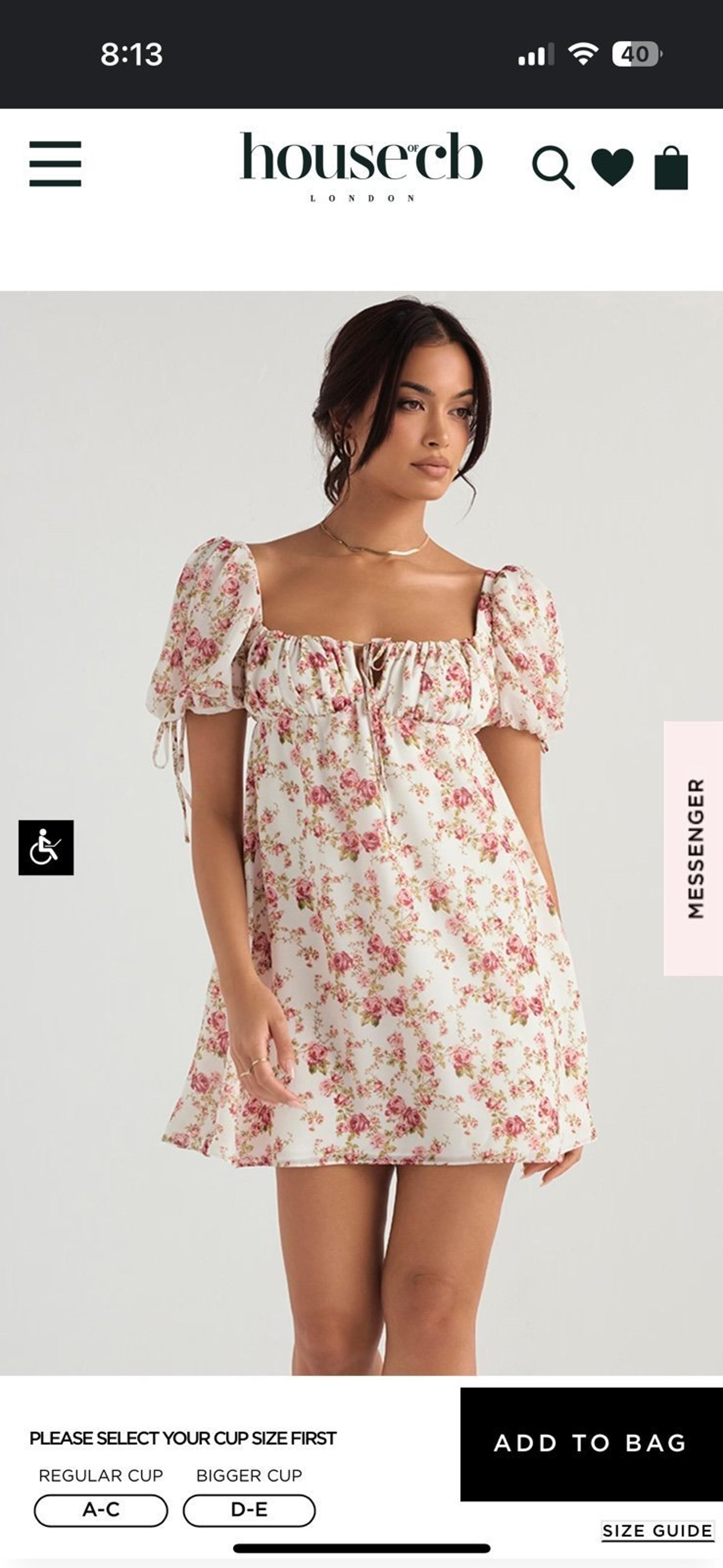 House of CB Princess rose print floral mini dress